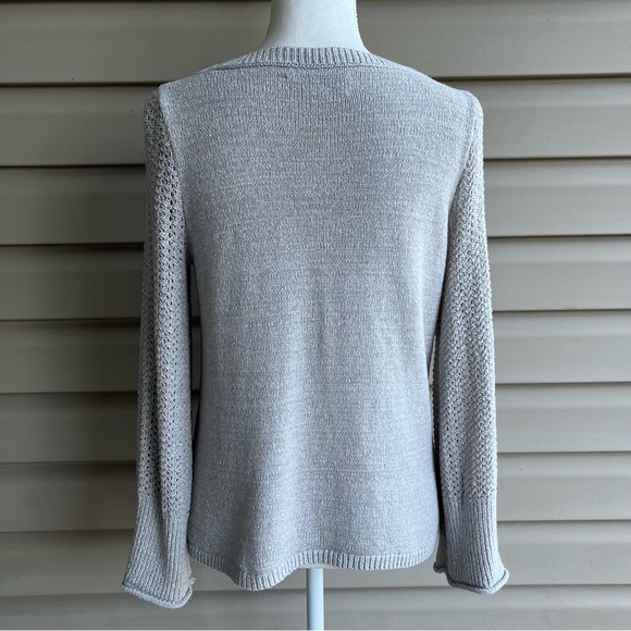 •LOFT• Creamy Taupe Mixed-Stitch Sweater - Size Small - Picture 5 of 7